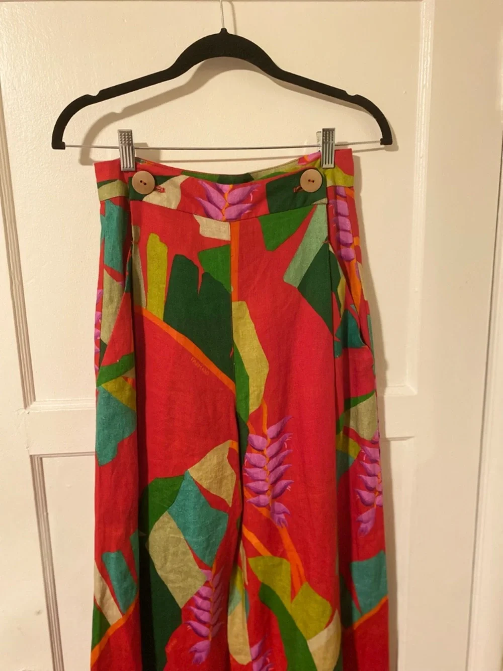 FARM Rio Heliconia Red Wide-Leg Tropical Print Pants - Picture 8 of 16